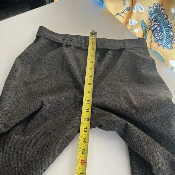Ann Taylor Signature Fit Trouser Dress Pants  Size 6 Gray Wool Belted Classic - Picture 9 of 10